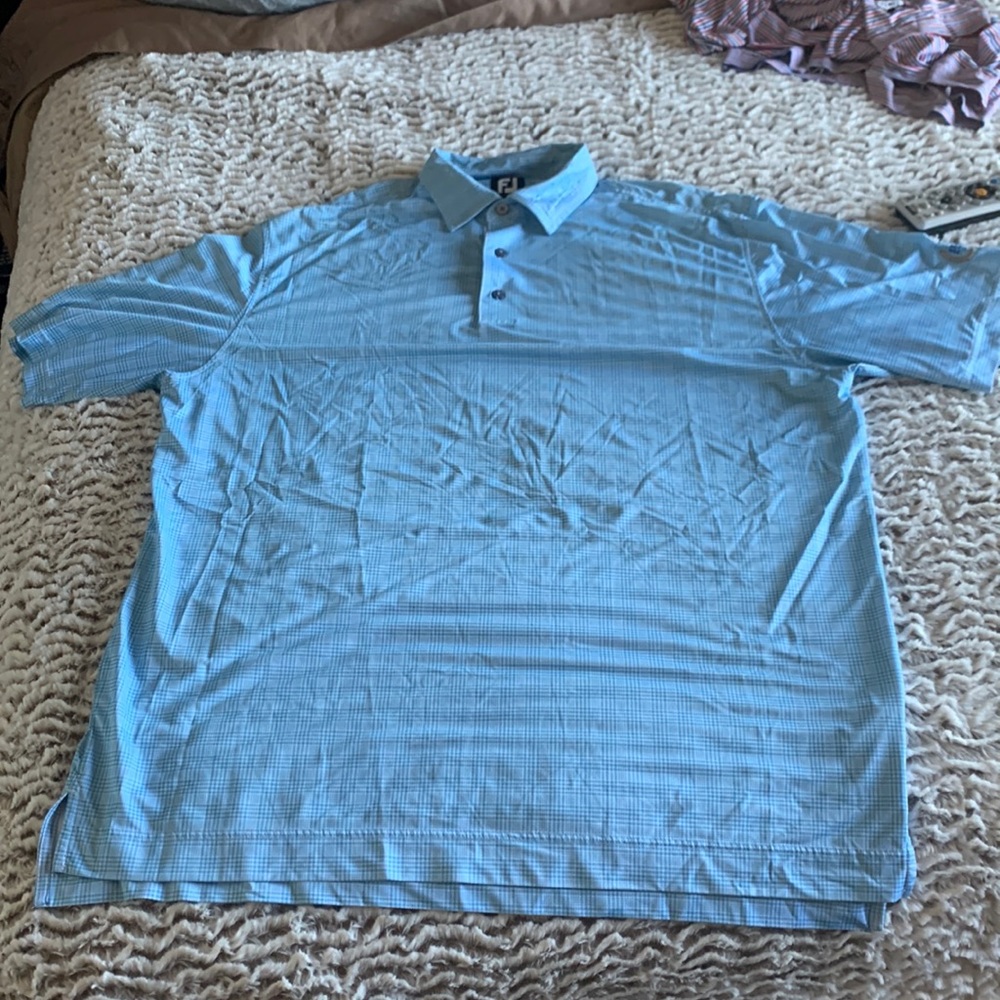 XL Foot Joy Golf Shirt-light blue.